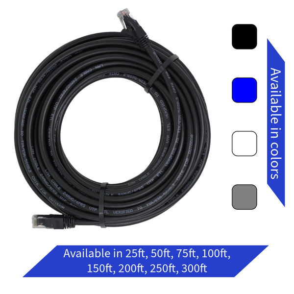 CUSTOM CABLE CADDY LOADED WITH 250FT OUTDOOR CAT6 WIRE - 1 X RJ45