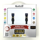 QualGear RJ45 Cat 7 Ethernet Patch Cable, 10Gpbs High-Speed Cable, 600MHz, Triple-Shielded, Round