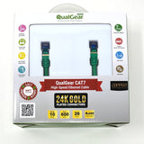 QualGear RJ45 Cat 7 Ethernet Patch Cable, 10Gpbs High-Speed Cable, 600MHz, Triple-Shielded, Round